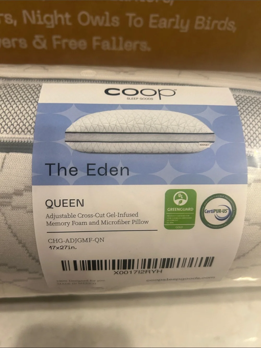 Coop The Eden Queen Pillow NEW